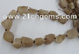 CNG1805 15.5 inches 15*20mm - 20*25mm nuggets plated rose quartz beads