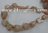 CNG1806 15.5 inches 15*20mm - 20*25mm nuggets plated rose quartz beads