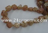 CNG1807 15.5 inches 15*20mm - 20*25mm nuggets plated rose quartz beads