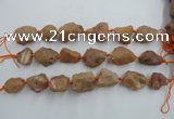 CNG1831 8 inches 15*20mm - 20*25mm nuggets plated red agate beads