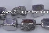 CNG2000 15.5 inches 8*12mm - 10*15mm nuggets plated quartz beads