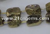 CNG2001 15.5 inches 8*12mm - 10*15mm nuggets plated quartz beads