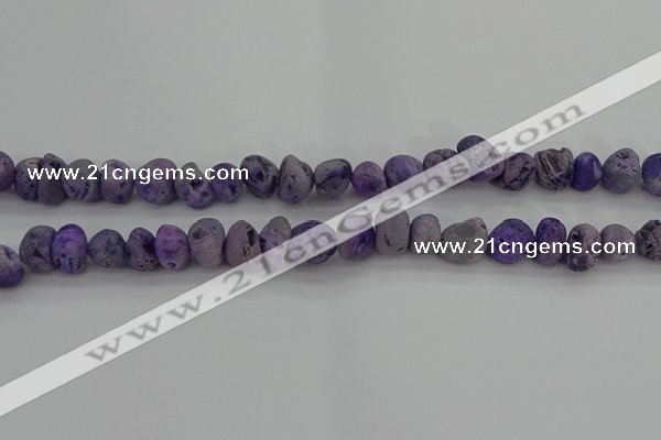 CNG2012 15.5 inches 8*10mm - 10*14mm nuggets plated druzy agate beads