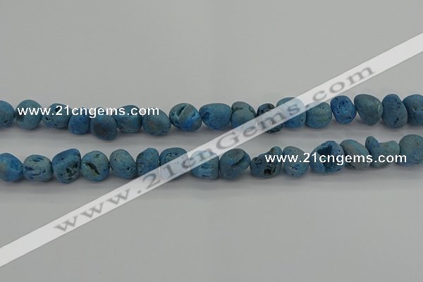 CNG2015 15.5 inches 8*10mm - 10*14mm nuggets plated druzy agate beads