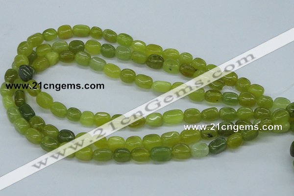 CNG204 15.5 inches 8-9mm*10-12mm nuggets Korean jade gemstone beads