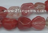 CNG205 15.5 inches 12-4mm*16-18mm nuggets cherry quartz beads