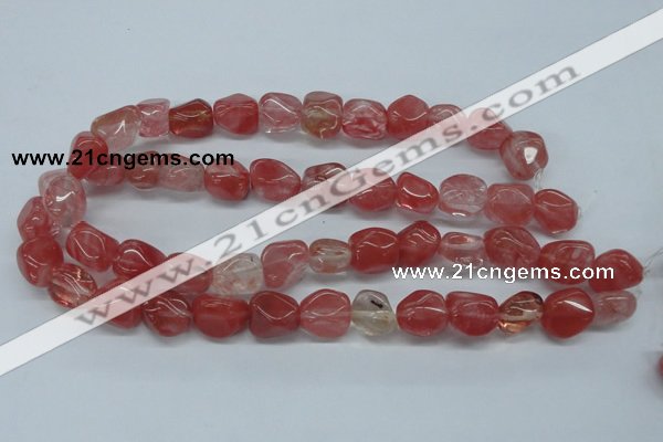 CNG205 15.5 inches 12-4mm*16-18mm nuggets cherry quartz beads