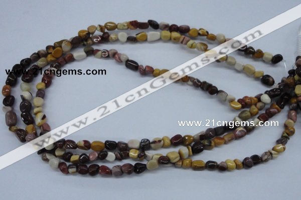 CNG206 15.5 inches 6*8mm nuggets mookaite gemstone beads