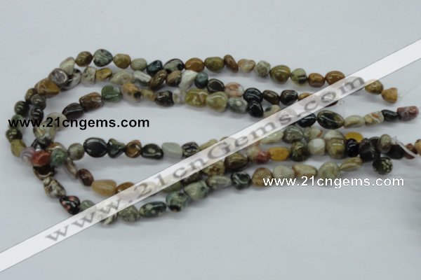 CNG209 15.5 inches 7*9mm nuggets ocean stone beads