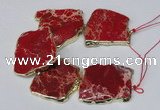 CNG2121 8 inches 30*45mm - 40*48mm freeform sea sediment jasper beads