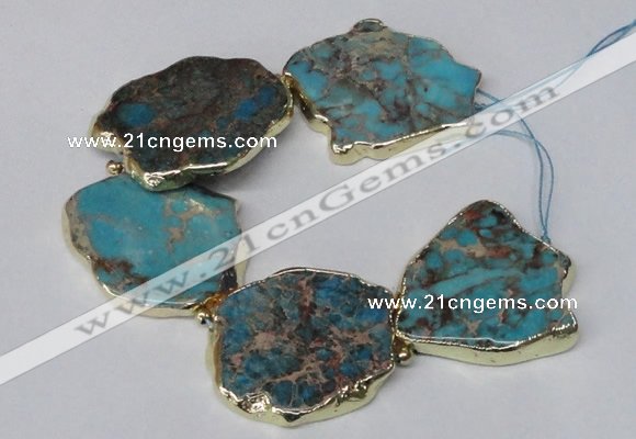 CNG2122 8 inches 30*45mm - 40*48mm freeform sea sediment jasper beads