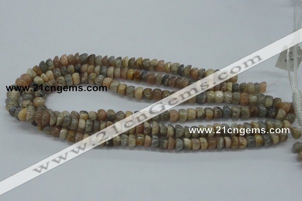 CNG214 15.5 inches 6*8mm nuggets moonstone gemstone beads