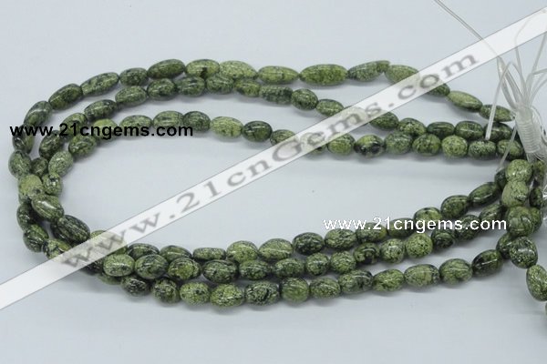CNG215 15.5 inches 8*10mm nuggets green lace gemstone beads