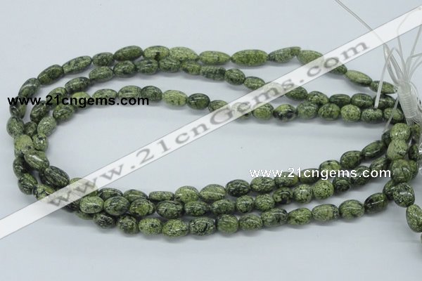 CNG215 15.5 inches 8*10mm nuggets green lace gemstone beads