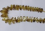 CNG2154 15.5 inches 10*25mm - 15*40mm faceted nuggets lemon quartz beads