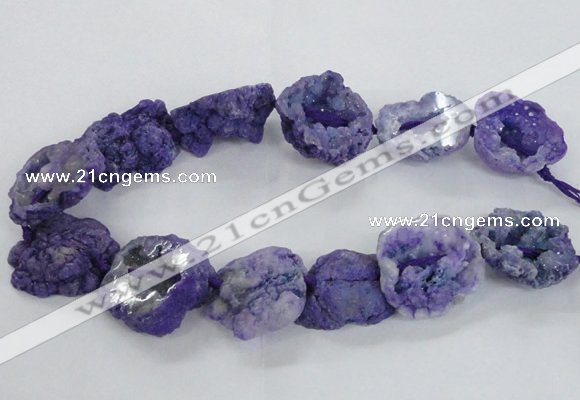 CNG2159 15.5 inches 25*35mm - 35*40mm nuggets druzy agate beads