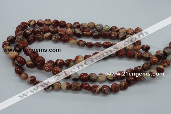 CNG217 15.5 inches 10*12mm nuggets red jasper gemstone beads