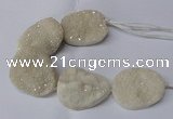 CNG2170 7.5 inches 25*35mm - 35*40mm freeform druzy agate beads