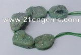 CNG2174 7.5 inches 25*35mm - 35*40mm freeform druzy agate beads