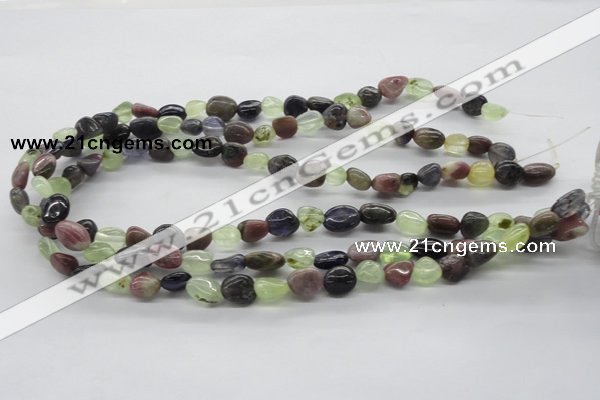 CNG220 15.5 inches 8*10mm nuggets mixed gemstone beads