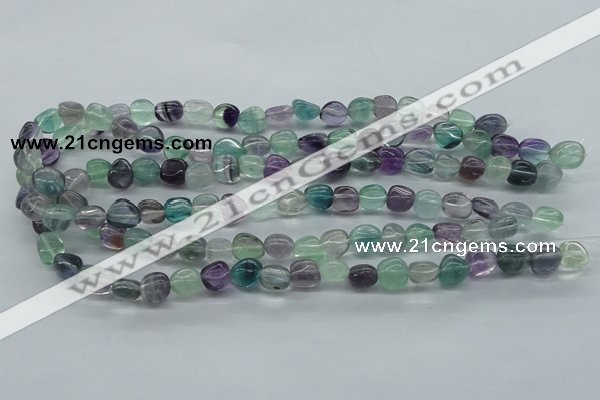 CNG226 15.5 inches 8-10mm*12-14mm nuggets fluorite gemstone beads