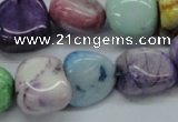 CNG229 15.5 inches 15*20mm nuggets dyed white agate gemstone beads