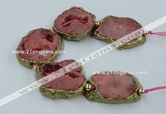 CNG2312 7.5 inches 25*35mm - 35*40mm freeform druzy agate beads