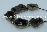 CNG2314 7.5 inches 25*35mm - 35*40mm freeform druzy agate beads