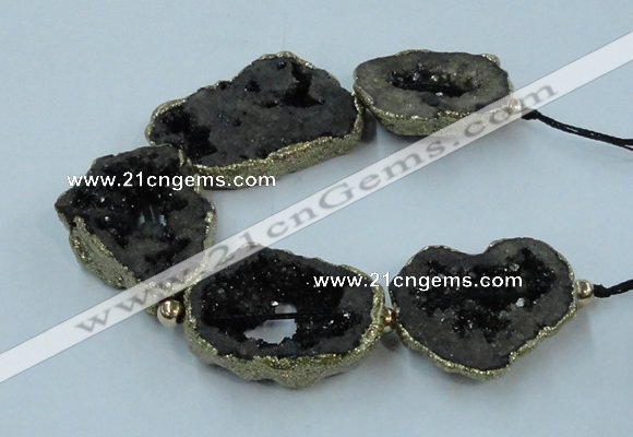 CNG2314 7.5 inches 25*35mm - 35*40mm freeform druzy agate beads