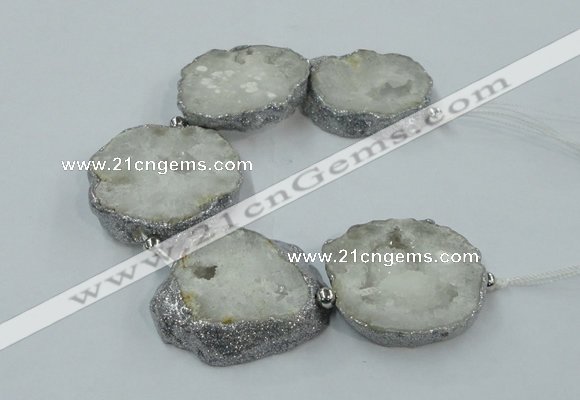 CNG2325 7.5 inches 35*40mm - 45*50mm freeform druzy agate beads