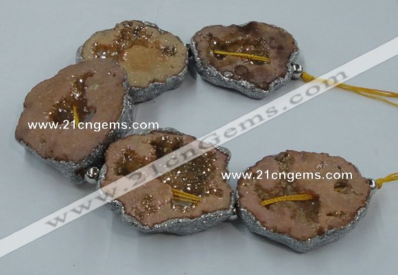 CNG2326 7.5 inches 35*40mm - 45*50mm freeform druzy agate beads