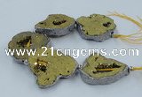 CNG2327 7.5 inches 35*40mm - 45*50mm freeform druzy agate beads