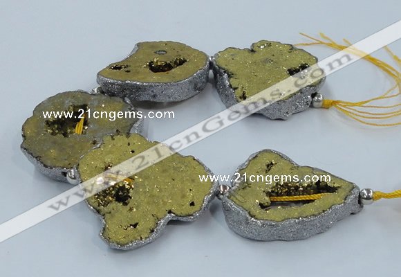 CNG2327 7.5 inches 35*40mm - 45*50mm freeform druzy agate beads