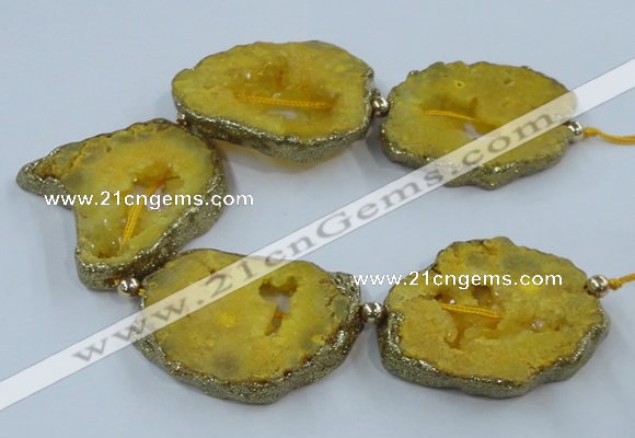 CNG2338 7.5 inches 40*50mm - 55*60mm freeform druzy agate beads