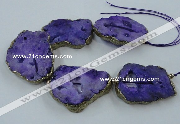 CNG2340 7.5 inches 40*50mm - 55*60mm freeform druzy agate beads