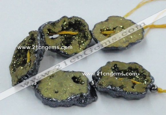 CNG2345 7.5 inches 25*35mm - 35*40mm freeform druzy agate beads