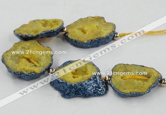 CNG2350 7.5 inches 25*35mm - 35*40mm freeform druzy agate beads