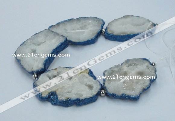 CNG2355 7.5 inches 40*50mm - 55*60mm freeform druzy agate beads