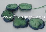 CNG2360 7.5 inches 40*50mm - 55*60mm freeform druzy agate beads