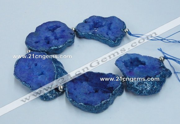 CNG2361 7.5 inches 40*50mm - 55*60mm freeform druzy agate beads