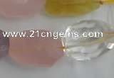 CNG237 15.5 inches 15*20mm – 15*30mm faceted nuggets mixed quartz beads