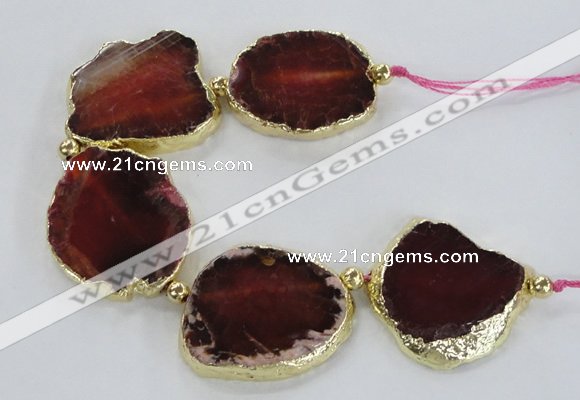 CNG2371 7.5 inches 25*45mm - 30*40mm freeform agate gemstone beads