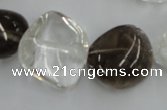 CNG238 15.5 inches 15*22mm nuggets smoky quartz & crystal beads