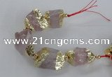 CNG2386 7.5 inches 15*25mm - 20*30mm nuggets rose quartz beads