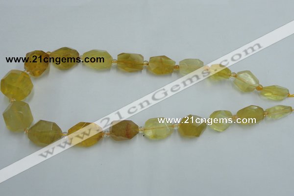 CNG240 10*15mm - 20*22mm faceted nuggets citrine gemstone beads