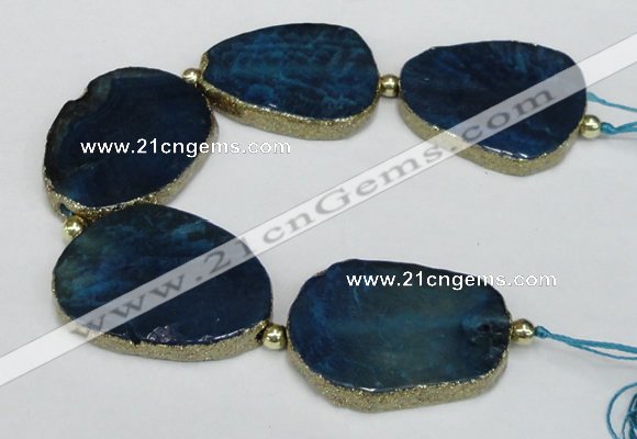 CNG2400 7.5 inches 35*45mm - 45*55mm freeform agate gemstone beads