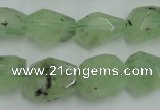 CNG241 10*12mm - 15*16mm faceted nuggets green rutilated quartz beads