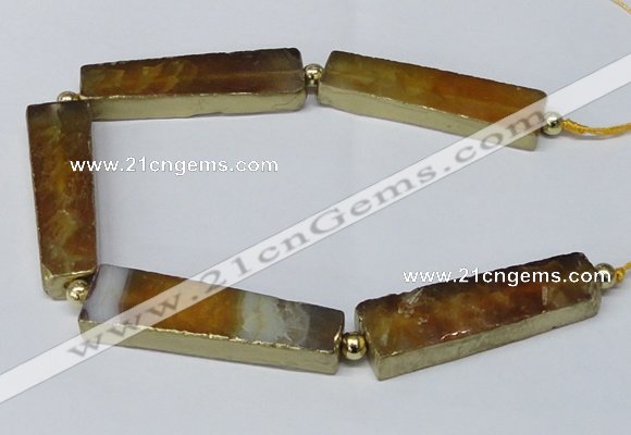 CNG2418 8 inches 15*55mm trapezoid agate gemstone beads wholesale