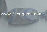 CNG242 15*18mm - 18*28mm faceted nuggets blue chalcedony beads