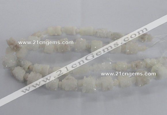 CNG2434 15.5 inches 12*14mm - 15*18mm tube druzy quartz beads